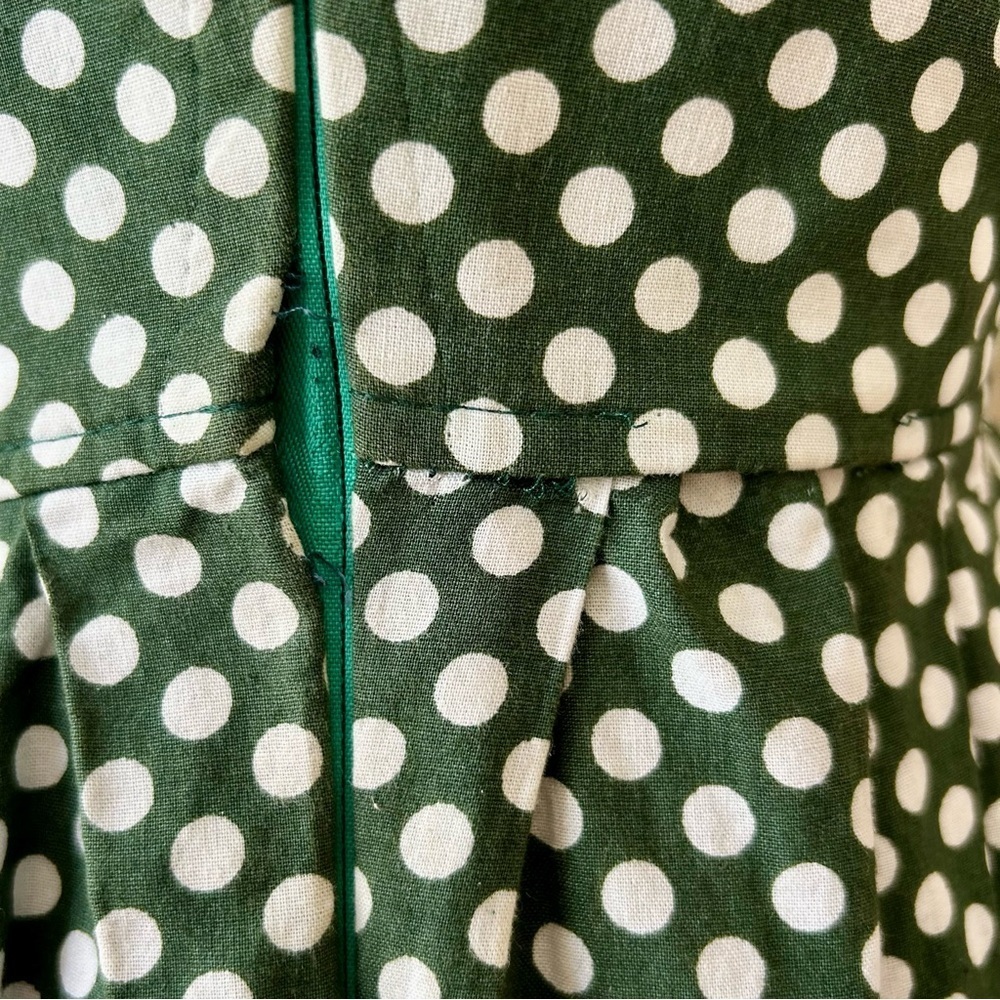 Green Polka Dot Dirndl Dress Bavarian Corset Lace-Up Size 36 - Picture 10 of 10